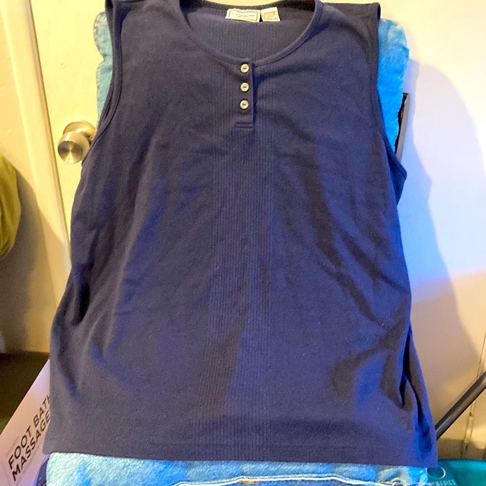 L.A. Blues Jeans. Navy cotton/polyester tank top.